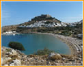 Lindos is a popular cruise stop off